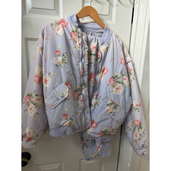 90s Bugle Boy Floral Bomber Jacket and Matching Pant Set - Grunge/Y2K - Picture 2 of 16